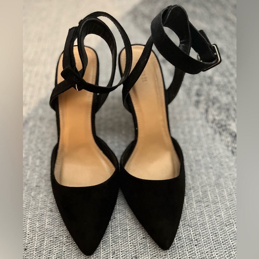 Forever 21 Black Suede Stilettos, Size 8